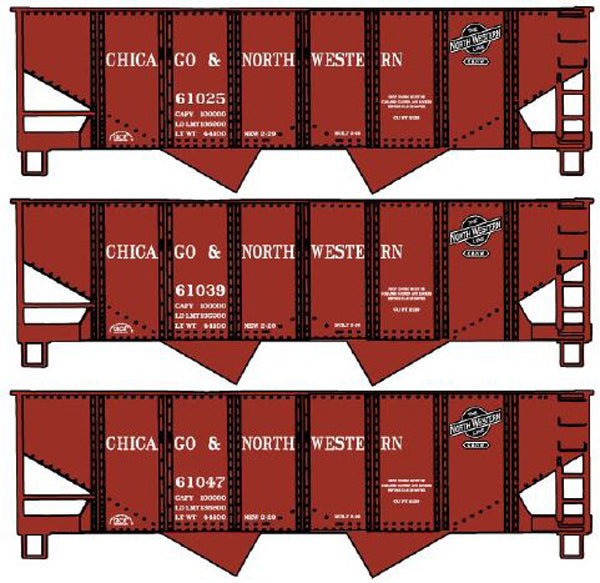 Accurail 24254 Ho Usra Hopper C&Nw 3#Set