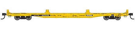 Walthers Mainline 5349 HO Scale 60' Pullman-Standard Flatcar - Ready to Run -- TTX VTTX #92205 (20' and 40' container loading, yellow, black, white)