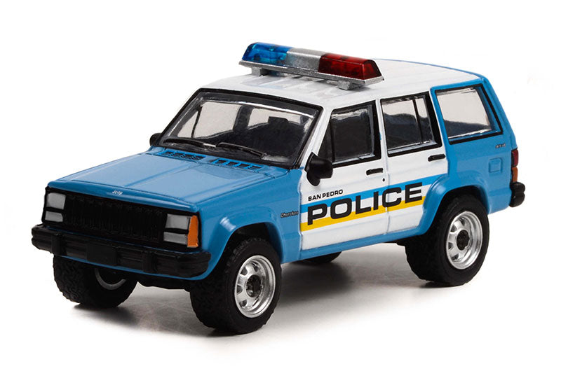 Greenlight 44960-E 1/64 Scale San Pedro Police - 1995 Jeep Cherokee