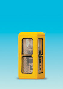 Brawa 4563 N Scale Lighted Telephone Booth -- FeH 78 (yellow)
