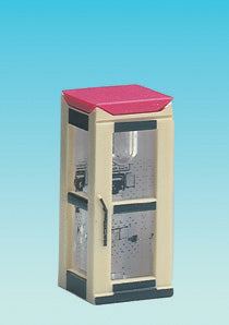 Brawa 4564 N Scale Lighted Telephone Booth -- Tel H 90