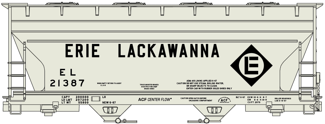 Accurail 2204 Ho 2-Bay Acf Cvd Hopper Erie