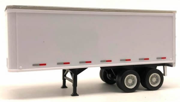 Herpa 460000 HO Scale American Style Semi Trailers (Trailer Only) -- 27' 2-Axle Van w/Red & White Edge Striping