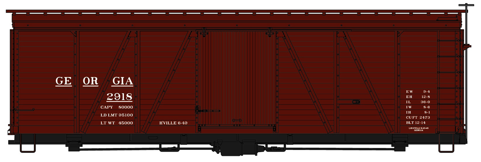 Accurail 1163 Ho 36'Fowler Wd Bxcr Georgiarr