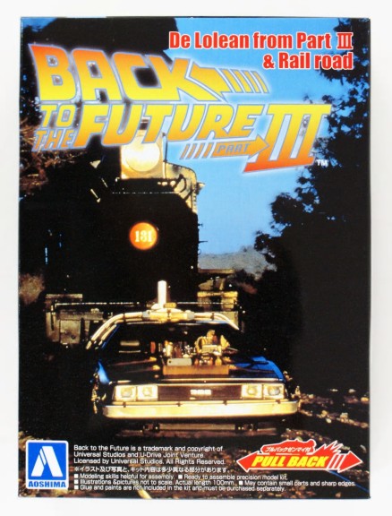 Aoshima 54772 1/43 Pullback DeLorean Car Rail Version Back to the Future III