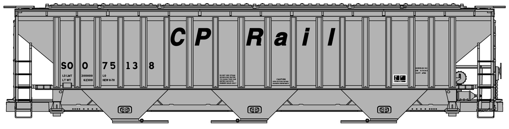 Accurail 6512 Ho Ps 4750 Cvd Hopper Cpr