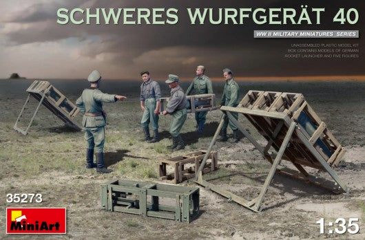Miniart Models 35273 1/35 WWII Schweres Wurfgerat 40 German Rocket Launcher w/5 Crew & Missiles