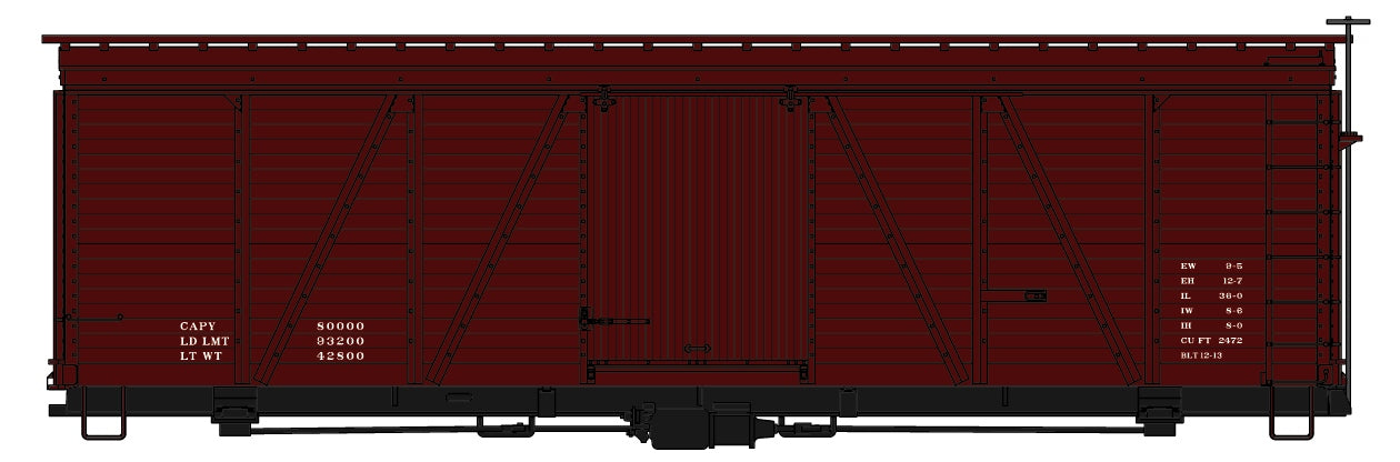 Accurail 1198 Ho 36' Fowler Wd Boxcar Data