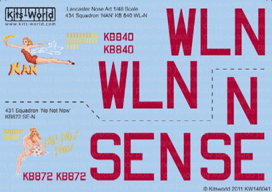Warbird Decals Kits World 148041 1/48 Avro Lancaster Nan, No Not Now (D)