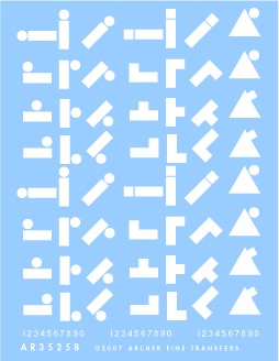 Archer Fine Transfers 35258W 1/35 US 1st Armored Division in Tunisia Geometic Unit Markings (White)