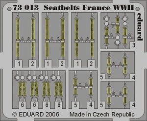 Eduard 73013 1/72 Aircraft- Seatbelts France WWII (Painted)(D)