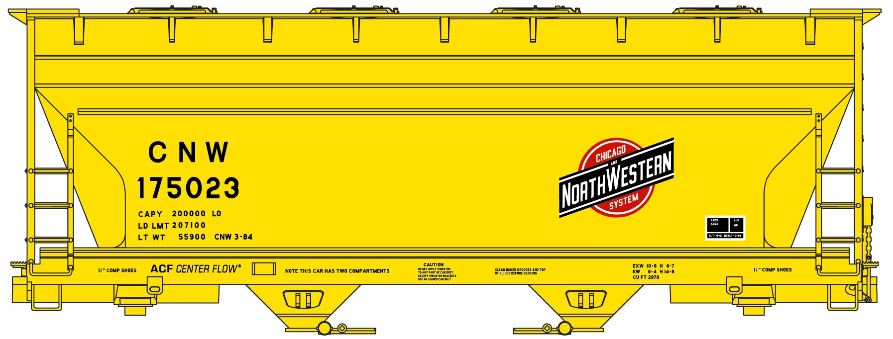 Accurail 2201 2 Bay Acf Covered Hopper C&Nw