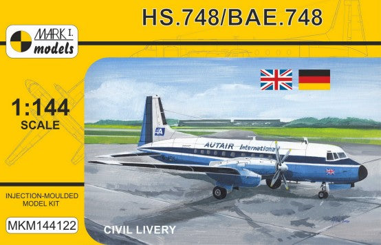 Mark 1 Models 144122 1/144 HS748/BAE748 Civil Livery British/German Commercial Aircraft