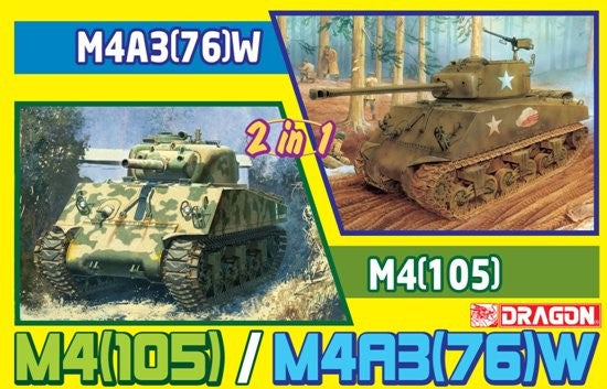 Dragon Models 6734 1/35 M4(105)/M4A3(76)W Tank (2 in 1)
