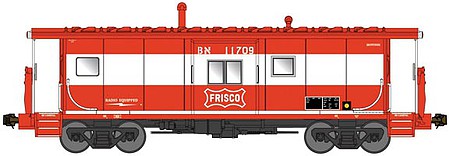 Bluford Shops 44201 N Scale International Car Bay Window Caboose Phase 4 - Ready to Run -- Burlington Northern #BN 11709 (Ex-Frisco Patched, Mandarin Red, white)