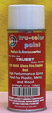 Tru-Color Paint 4044 All Scale Aerosol Spray Paint - 4.5oz 135mL Can -- Gloss Bright Red