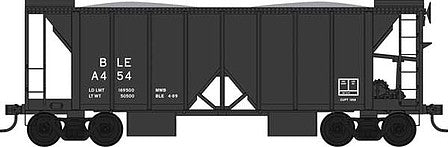 Bowser 42785 HO Scale 70-Ton 2-Bay Ballast Hopper with Side Chutes (Ballast Gates) - Ready to Run -- Bessemer & Lake Erie A462 (Built 6-47, black)