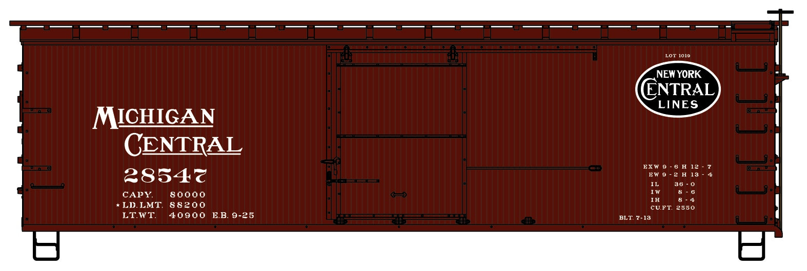 Accurail 1308 Ho 36' Dbl Sht Wood Boxcar Mc