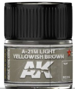 AK Interactive RC314 Real Colors: A2M Light Yellowish Brown Acrylic Lacquer Paint 10ml Bottle