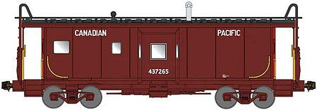 Bluford Shops 42095 N Scale International Car Bay Window Caboose Phase 2 - Ready to Run -- Canadian Pacific 437267 (As-Delivered, Boxcar Red, black)