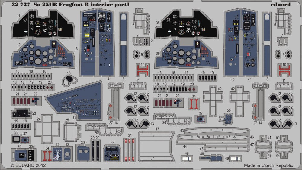 Eduard 32727 1/32 Aircraft- Su25UB Frogfoot B Interior for TSM (Painted Self Adhesive) (D)