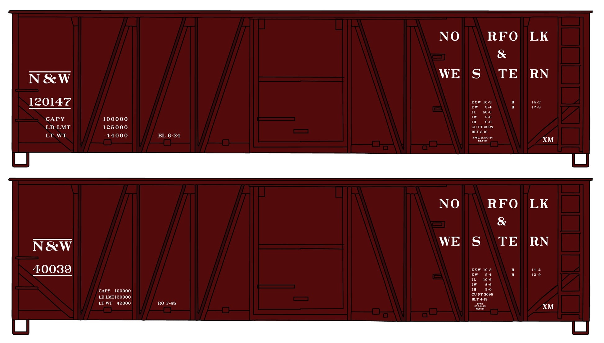 Accurail 1228 Ho N&W 2Car Set