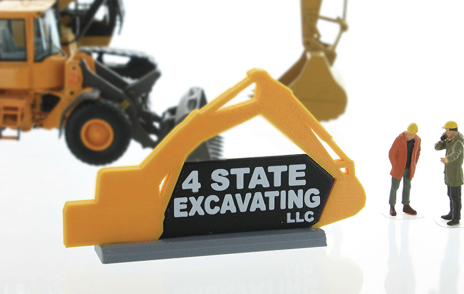 3D To Scale 50-630-Y 1/50 Scale 4 State Excavating Sign