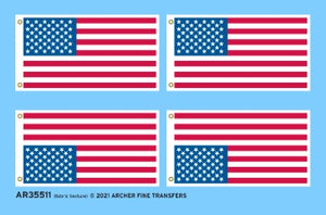 Archer Fine Transfers 35511 Fabric Texture Applique: 1/35 US Flags (2)