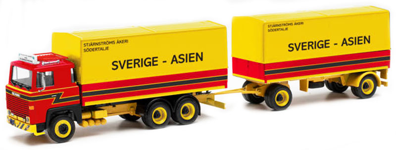 Herpa 313902 1/87 Scale Stjarnstroms Akeri - Scania 141 Tarpaulin Trailer High