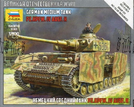 Zvezda 6240 1/100 German PzKpfw IV Ausf H Medium Tank (Snap)