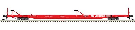 Atlas 50004430 N Scale ACF 89' 4" Intermodal Flatcar - Ready to Run - Master(R) -- American President Lines APLX 17073 (red, white, APL Linertrain Logo)