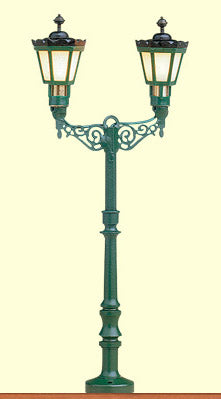 Brawa 5226 HO Scale Historic Park Light -- Double-Arm Upright, 3-1/2" Height