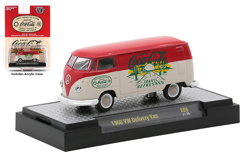 M2Machines 52500-A08-A 1/64 Scale Coca-Cola - 1960 Volkswagen Delivery Van M2 Coca-Cola