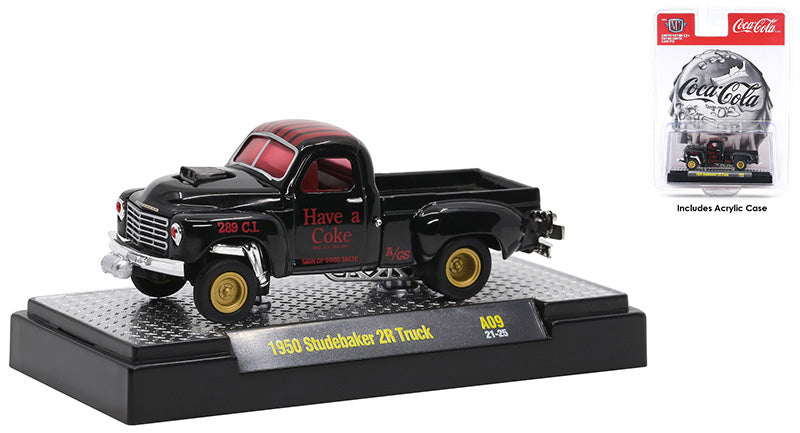 M2Machines 52500-A09-C 1/64 Scale Coca-Cola - 1950 Studebaker 2R Truck M2 Coca-Cola
