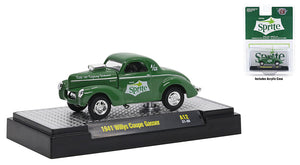 M2Machines 52500-A12-A 1/64 Scale Sprite - 1941 Willys Coupe Gasser M2 Coca-Cola