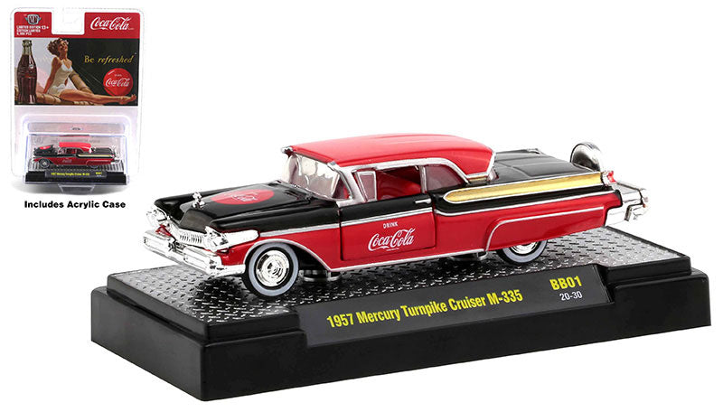 M2Machines 52500-BB01-B 1/64 Scale Coca-Cola - 1957 Mercury Turnpike Cruiser M-335 M2
