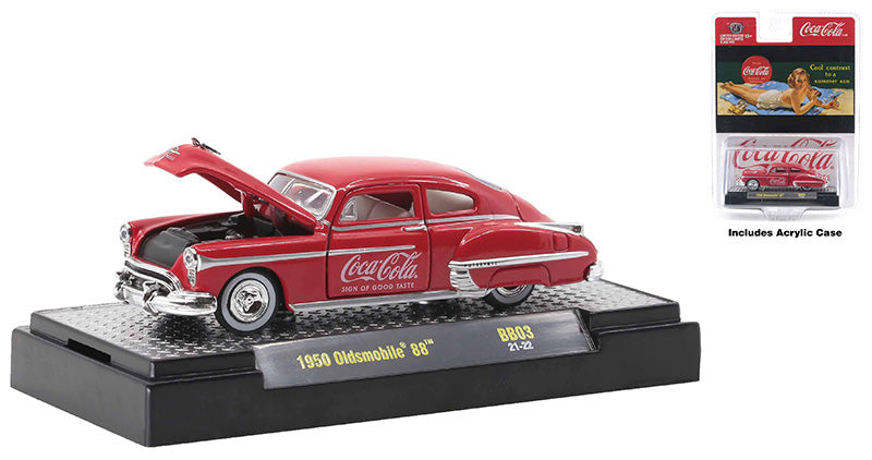 M2Machines 52500-BB03-C 1/64 Scale Coca-Cola - 1950 Oldsmobile 88 M2 Coca-Cola Release