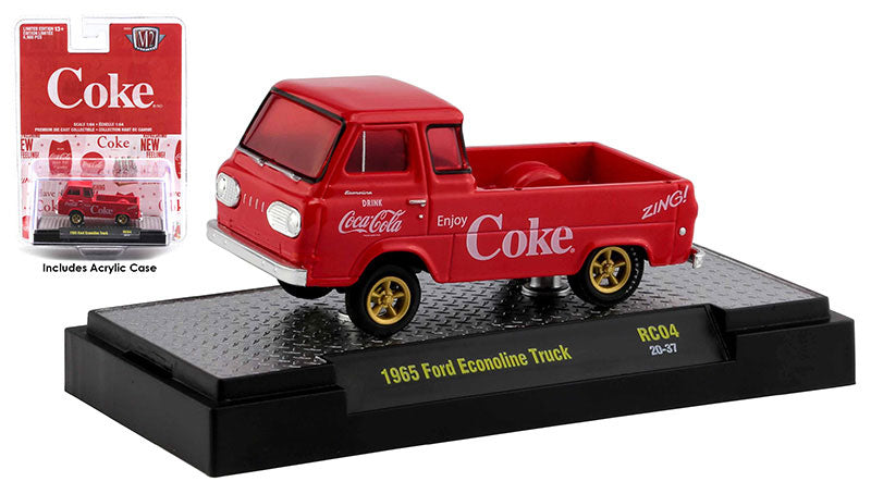 M2Machines 52500-RC04-B 1/64 Scale Coca-Cola - 1965 Ford Econoline Truck M2 Coca-Cola