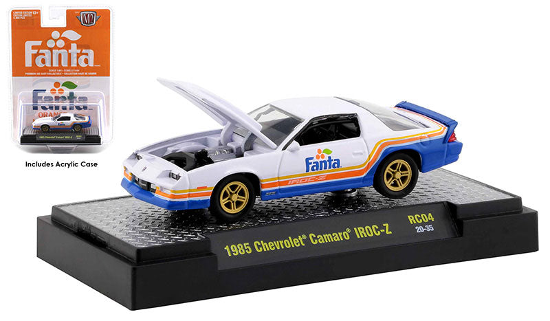 M2Machines 52500-RC04-C 1/64 Scale Fanta - 1985 Chevrolet Camaro IROC-Z M2 Coca-Cola