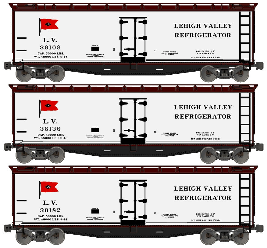 Accurail 48494 Ho 40'Wood Reefer Lv 3#Set