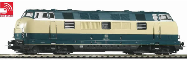 Piko 52604 HO Scale 1/87 BR 221 Diesel DB IV Blue-Beige Sound
