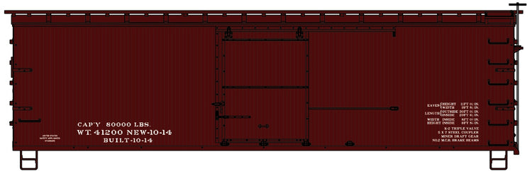Accurail 1798 Ho 36'Dbl Sht Wood Boxcar Data