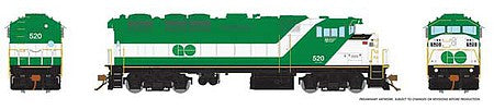 Rapido Trains 19502 HO Scale GMD F59PH - LokSound and DCC -- GO Transit #524 (As-Delivered; green, white)