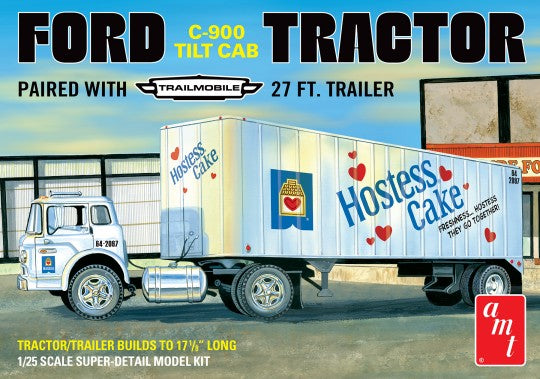 AMT Models 1221 1/25 Hostess Ford C900 Tilt Cab Tractor w/Trailer (D)