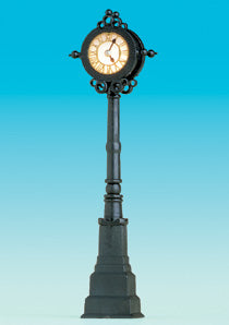 Brawa 5366 HO Scale Illuminated Clock -- Berlin Stettin Station, 3-1/4" High