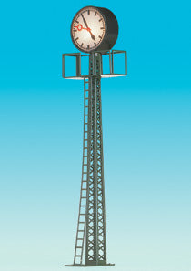 Brawa 5368 HO Scale Illuminated Clock -- With Lattice Mast & Platform, 4-1/2" High