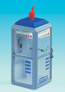 Brawa 5449 HO Scale Lighted Telephone Booth -- Swisscom