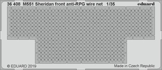 Eduard 36408 1/35 Armor- M551 Sheridan Front Anti-RPG Wire Net for TAM(D)