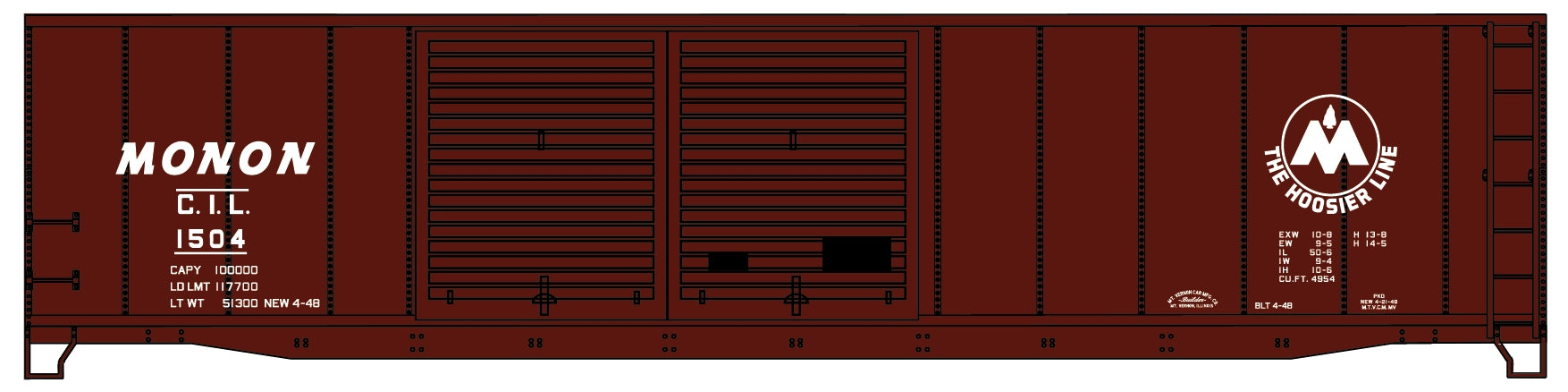 Accurail 5244 Ho 50'Riveted Dd Steel Boxcar Mon