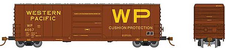 Rapido Trains 139007 HO Scale Evans X72A Boxcar 3-Pack - Ready to Run -- Western Pacific (Boxcar Red, yellow, Large WP)